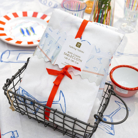 Bon Appetit Icons Fabric Table Cover