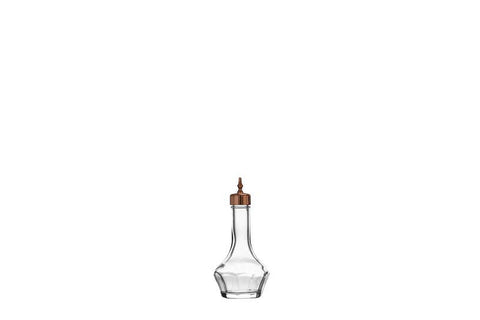 Threaded 2 oz. Clear Bitters Bottle with Copper Top