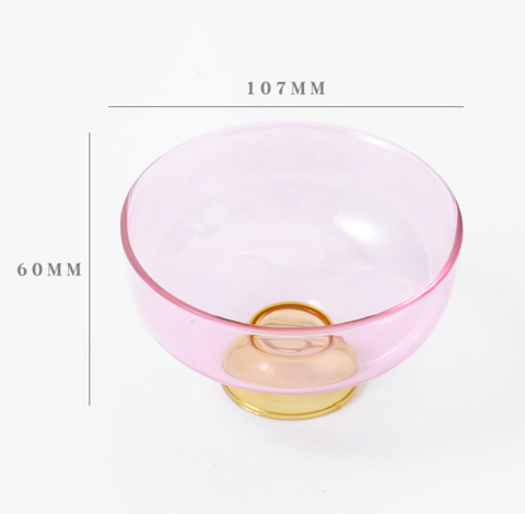 Pink & Yellow Glass Bowl