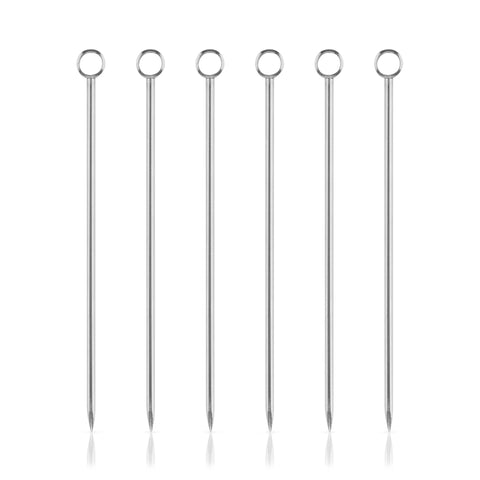 Viski Harrison Reusable Stainless Steel Cocktail Picks - Set of 6