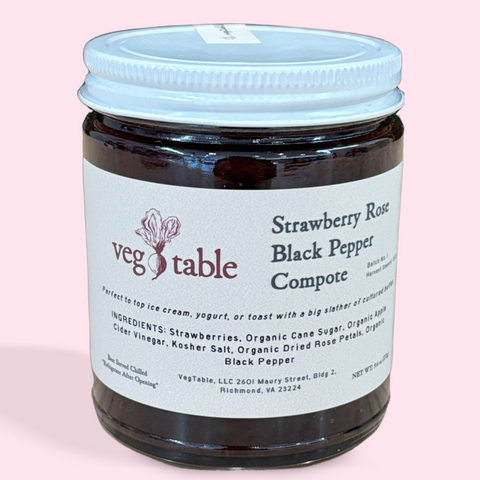 VegTable Strawberry Rose Black Pepper Compote (9oz)