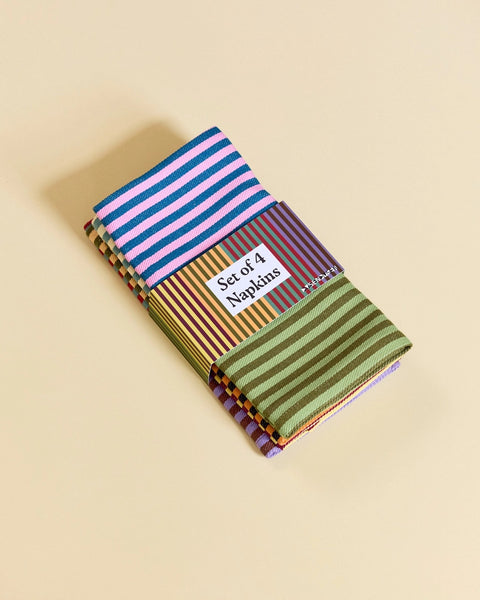 Dusen Dusen Duo Stripe Cotton Napkins Set of 4
