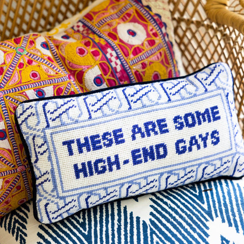 Furbish High-End Gays Needlepoint Pillow