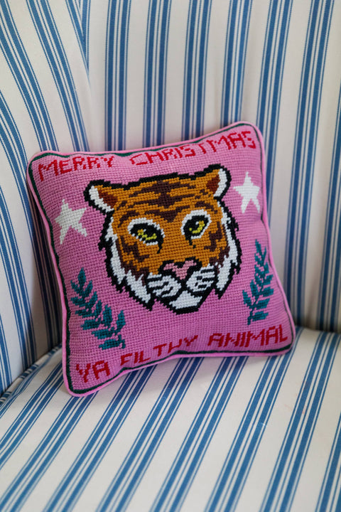 Furbish Filthy Animal Needlepoint Pillow