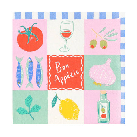 Bon Appetit Recycled Paper Napkins | 20 Pack | Summer |