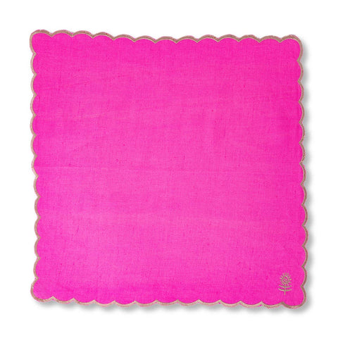 Furbish Icon Linen Napkins S/4 - Hot Pink + Khaki