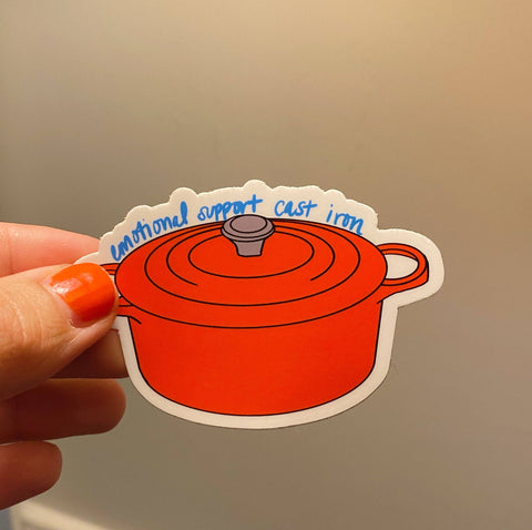 Emotional Support Cast Iron Sticker