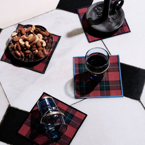 Atelier Saucier Jubilee Plaid Cocktail Napkins | Set of 4
