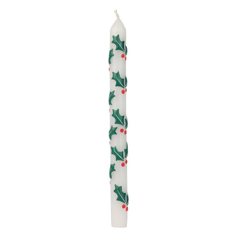 Holly Christmas Dinner Candles