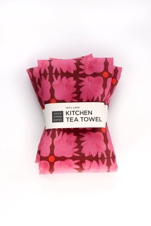 Desert Bloom Tea Towel, pink