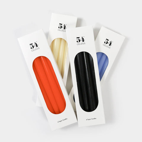 Taper Candles (4 Pack) - 10" Tall, 8 Hr Burn, Cream