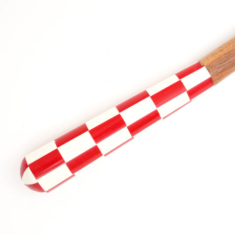 Checkered Salad Server (Red & White) Set of 2
