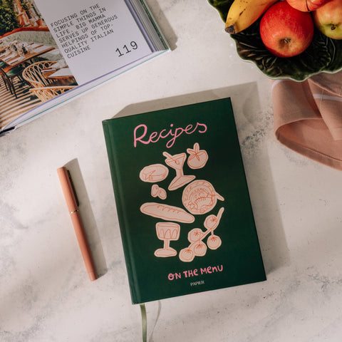 Papier Guided Recipe Journal, A5 Hardcover - Al Fresco