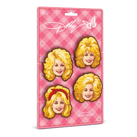 Dolly Parton Bag Clips, Set of 4, Iconic Hairstyle Designs
