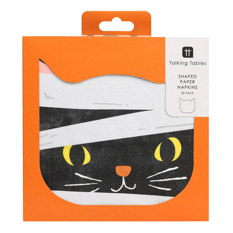 Black Cat Shaped Paper Napkins | 20 Pack