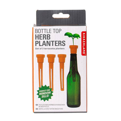 Kikkerland Bottle Top Herb Planters