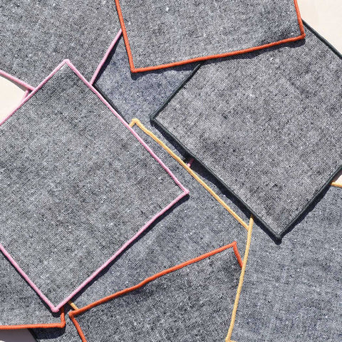 Atelier Saucier Rainbow Chambray Cocktail Napkin Set