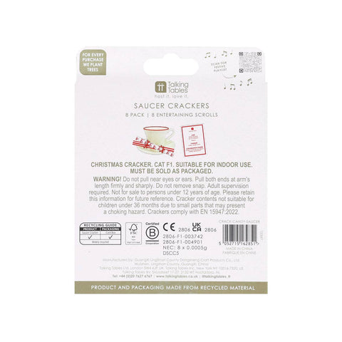 Candy Christmas Saucer Crackers - 8 Pack