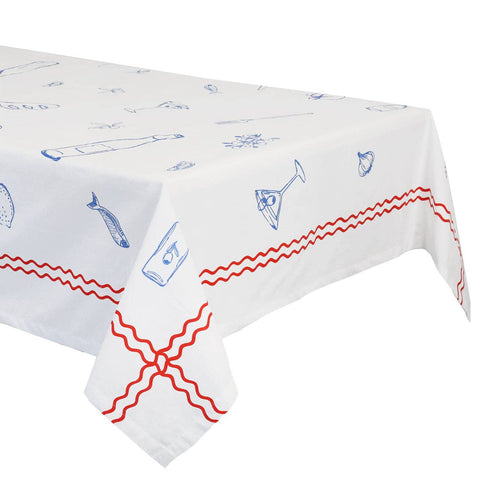 Bon Appetit Icons Fabric Table Cover