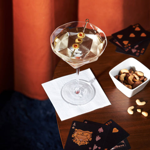 Viski Faceted Crystal Martini Glasses Set of 2
