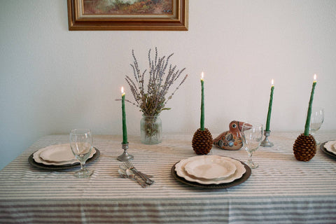 Happy Organics Asparagus Beeswax Candle Taper Pair