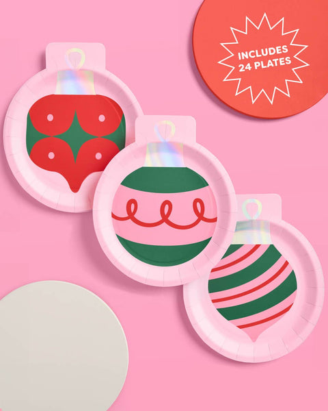 Christmas Ornament Plates - 24pk