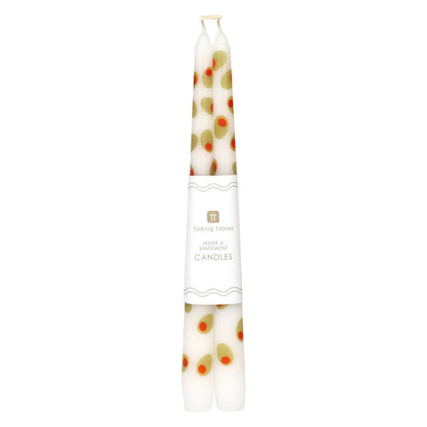 Olive Taper Dinner Candles  | 2 Pack
