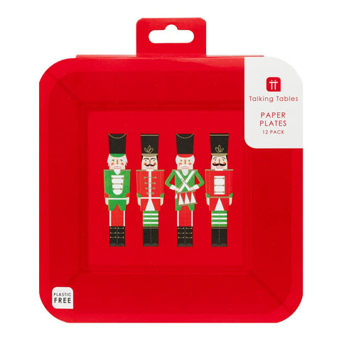 Nutcracker Design Christmas Plates | 12 Pack