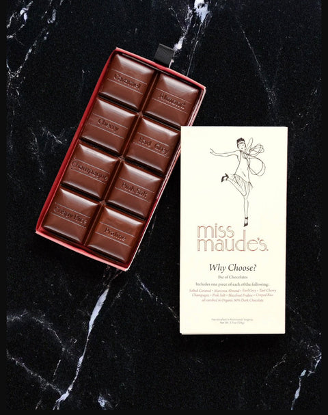 Miss Maude Why Choose? Dark Chocolate Bar (3.7oz)