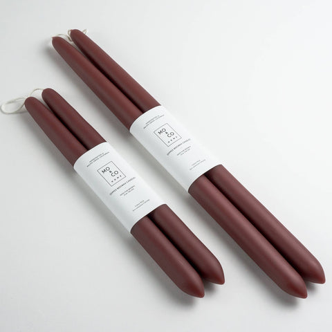 Mo&Co 10"- 100% Beeswax Dipped Candles | Burgundy