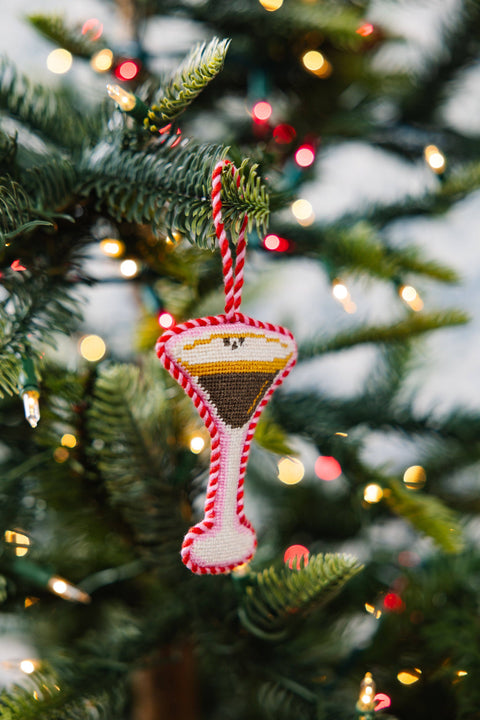 Needlepoint Icon Ornament - Espresso Martini