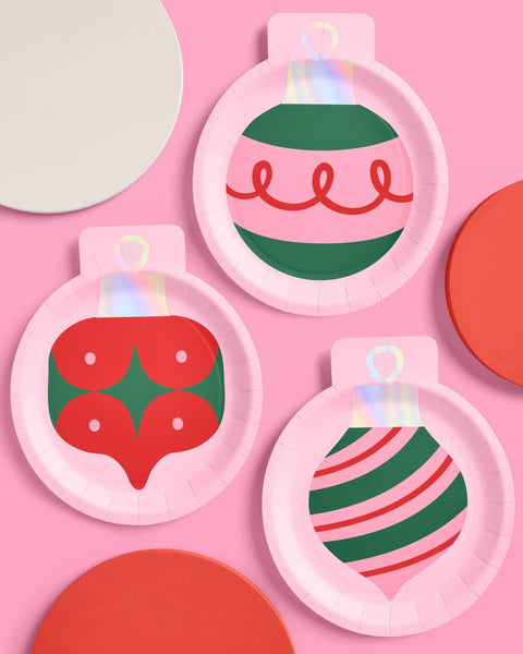 Christmas Ornament Plates - 24pk