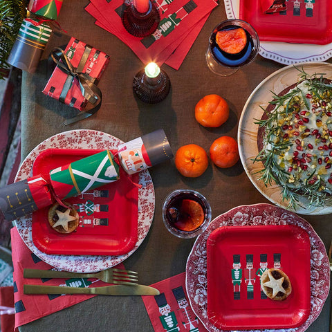 Nutcracker Design Christmas Plates | 12 Pack