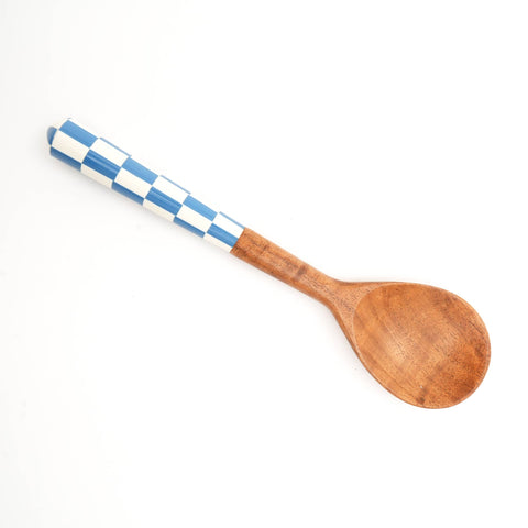 Checkered Salad Server (Blue & White) Set of 2