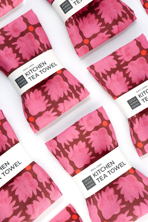 Desert Bloom Tea Towel, pink