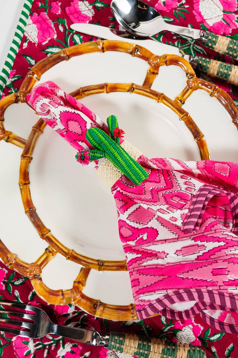 Furbish Raffia Napkin Ring - Cactus