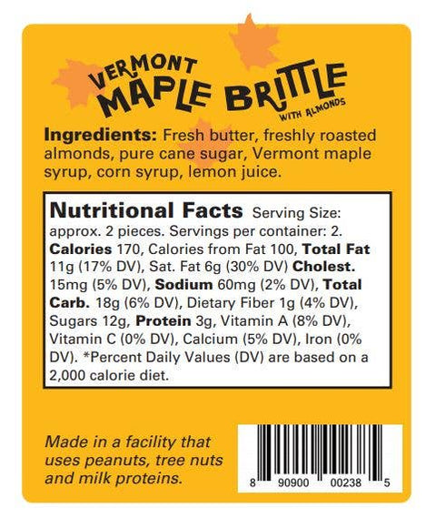 Maple Brittle With Almonds - Pouch