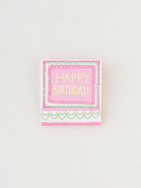 Happy Birthday Vintage Cake Printed 10 Stem Matchbooks
