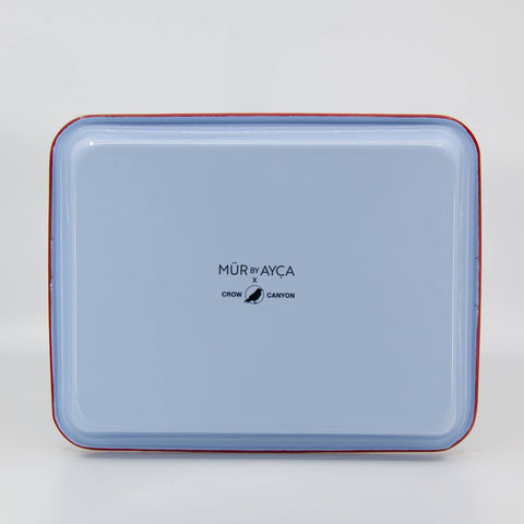 Crow Canyon Mur by Ayca x CCH Anchovies Small Rectangle Tray, Red Rim