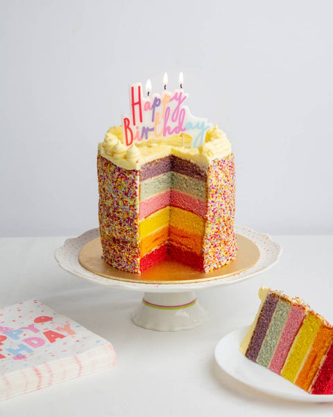 Pastel Happy Birthday Printed Cake Candles