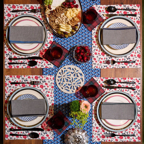 Atelier Saucier Jubilee Plaid Cocktail Napkins | Set of 4