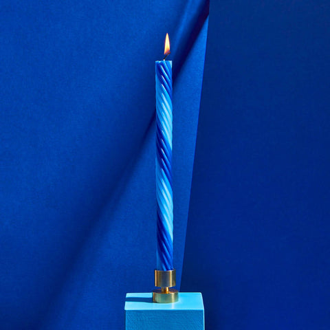 Rope Candles - Blue (2 Pack) - 11" Vibrant Taper Candles