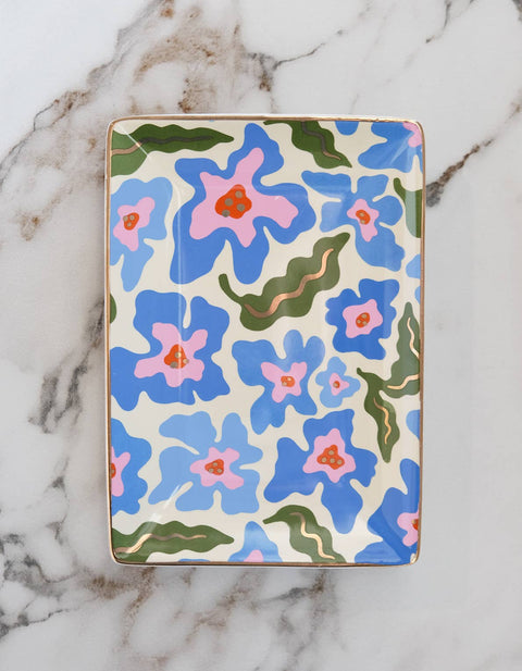 Trippy Daisies Porcelain Trinket Tray