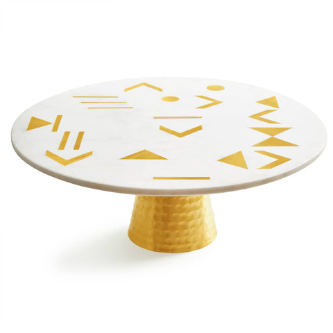 Olympia Marble & Gold Cake Stand, 12"