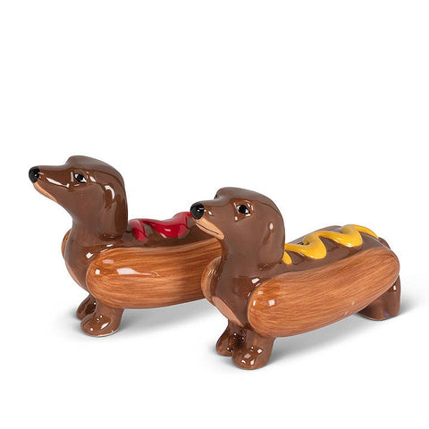 Dachshunds in Hot Dogs S&P Shakers