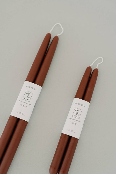 Mo&Co 10"- 100% Beeswax Dipped Candles | Burgundy