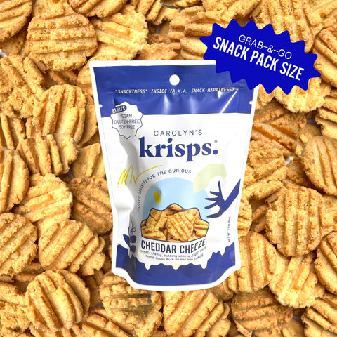 Carolyn's Crisps Snack Packs Cheddar Krisps Gluten-free, Vegan Cookie-Cracker (2.5oz)