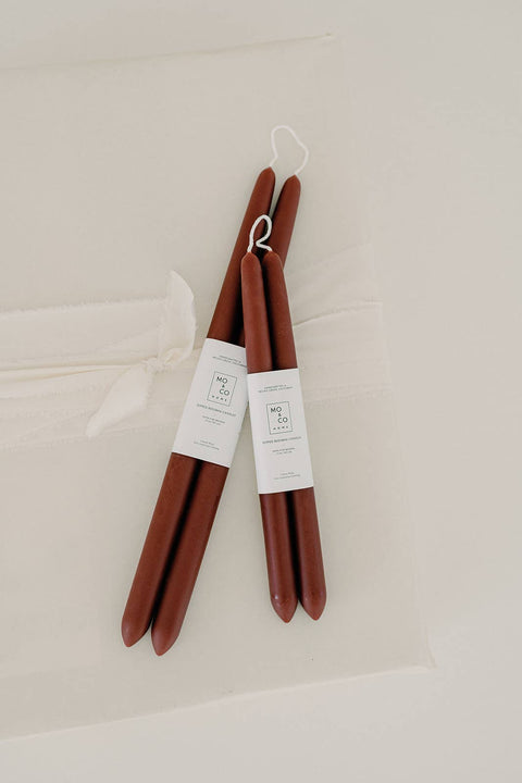 Mo&Co 10"- 100% Beeswax Dipped Candles | Burgundy
