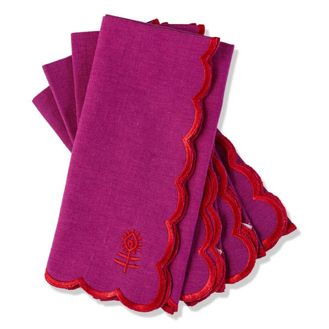 Furbish Icon Linen Napkins S/4 - Plum + Cherry