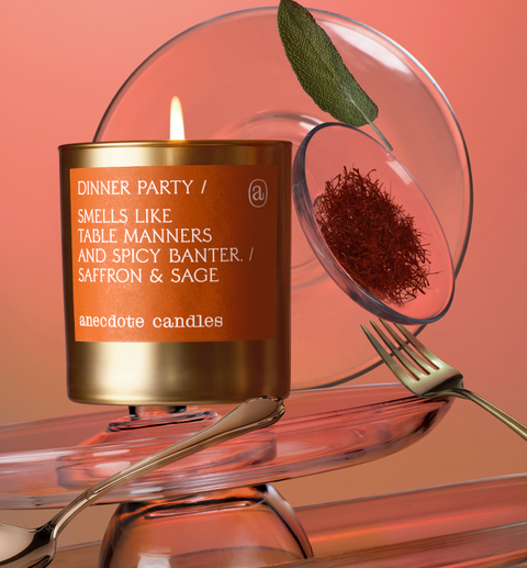 Anecdote Candles Dinner Party (Saffron & Sage) Gold Tumbler Candle
